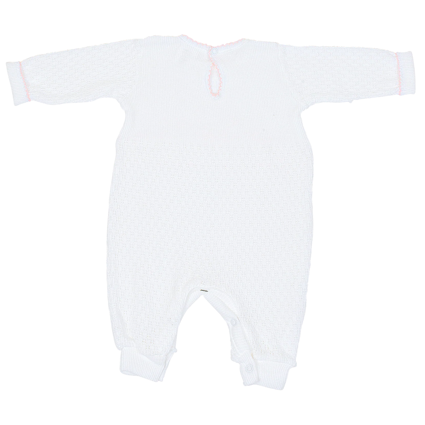 Paty Knit Romper with Swiss Floral Trim
