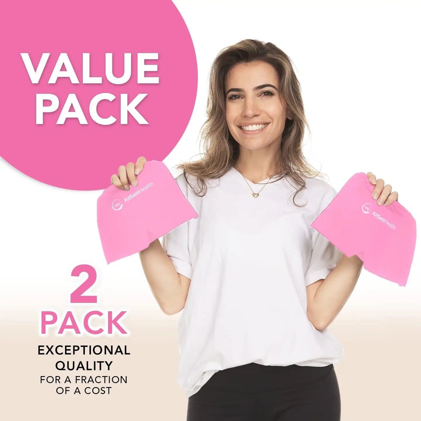 2 Pack Migraine Relief Ice Head Wrap Headache & Migraine Hat (Pink)