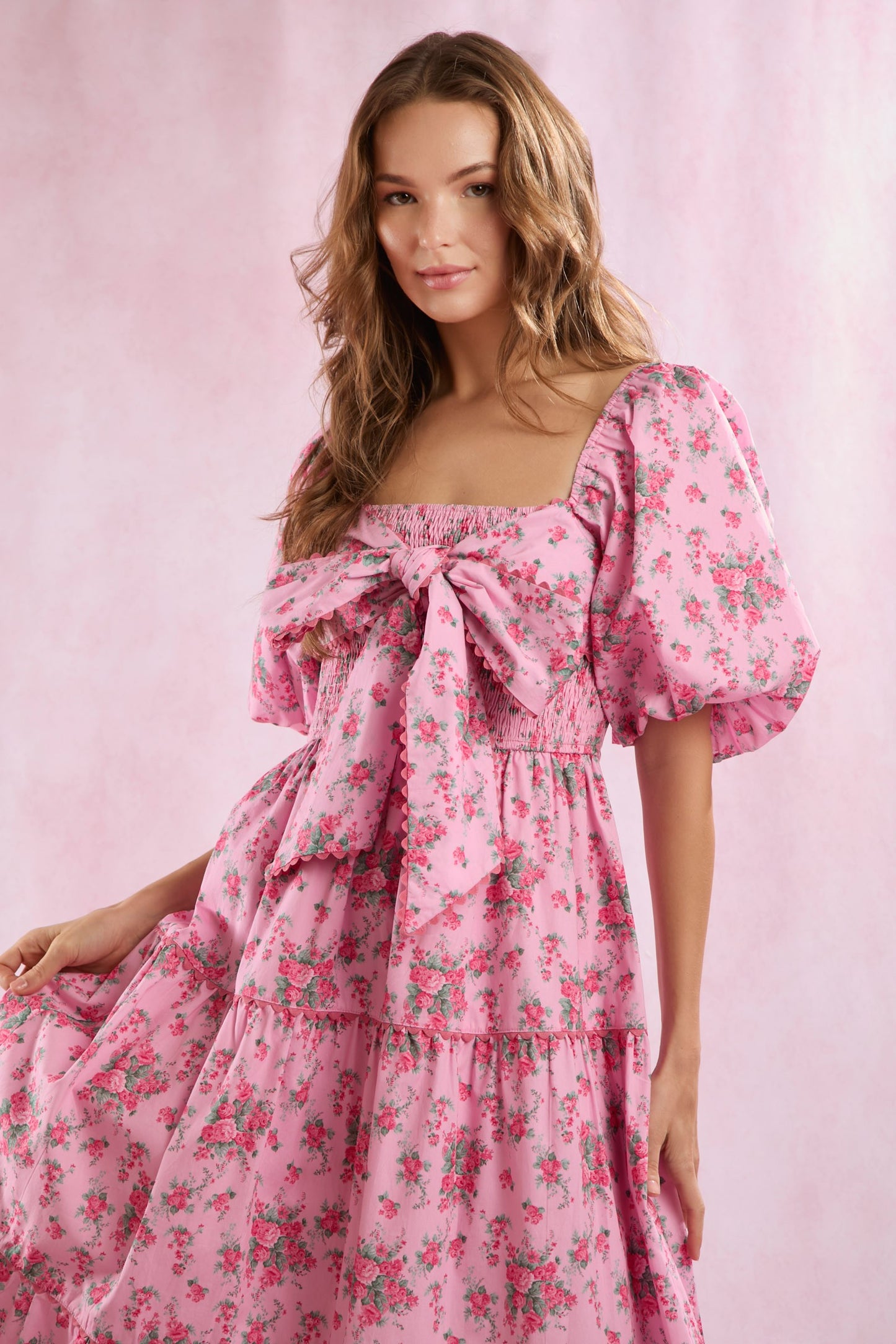 Double Take Floral Print Dress