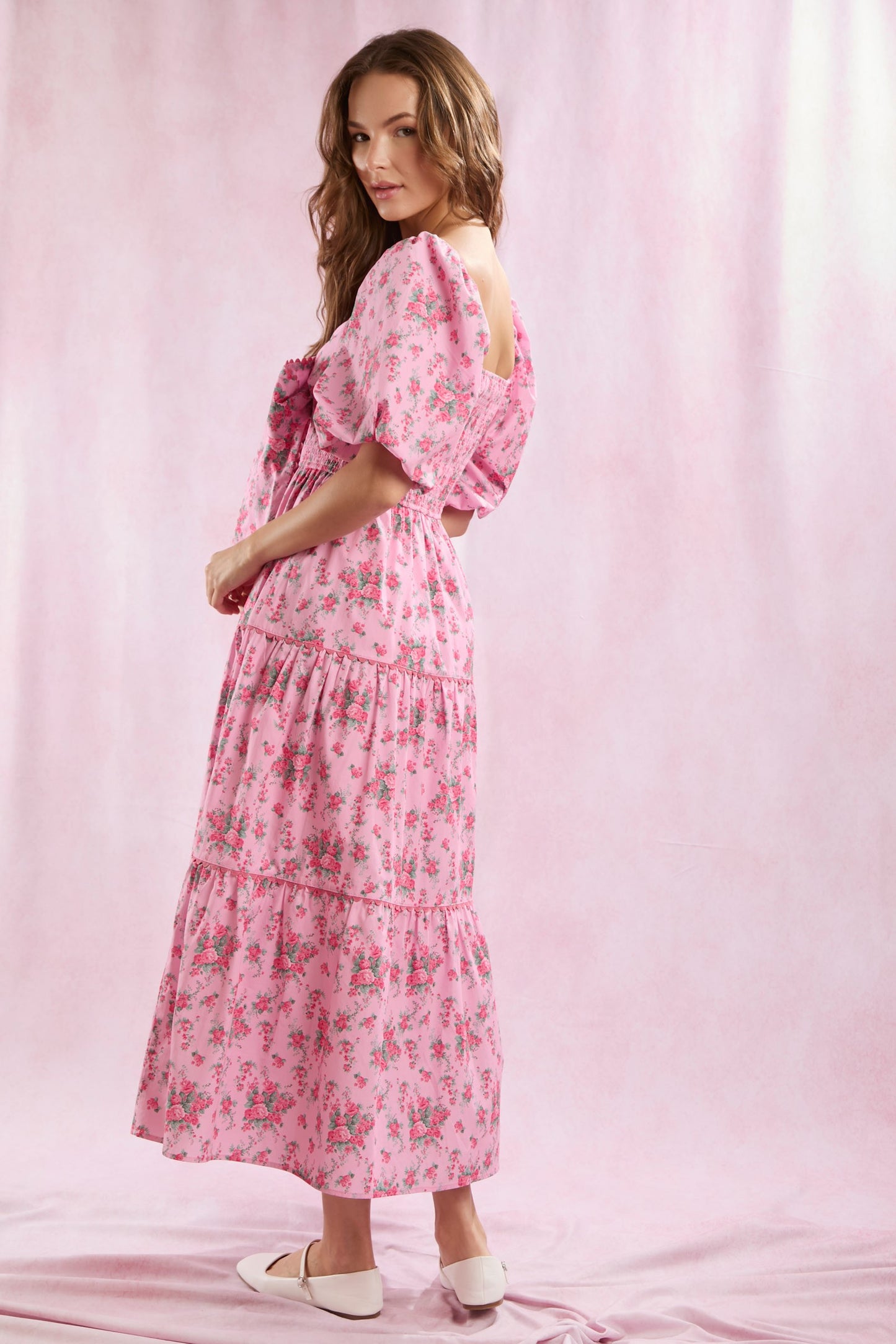 Double Take Floral Print Dress
