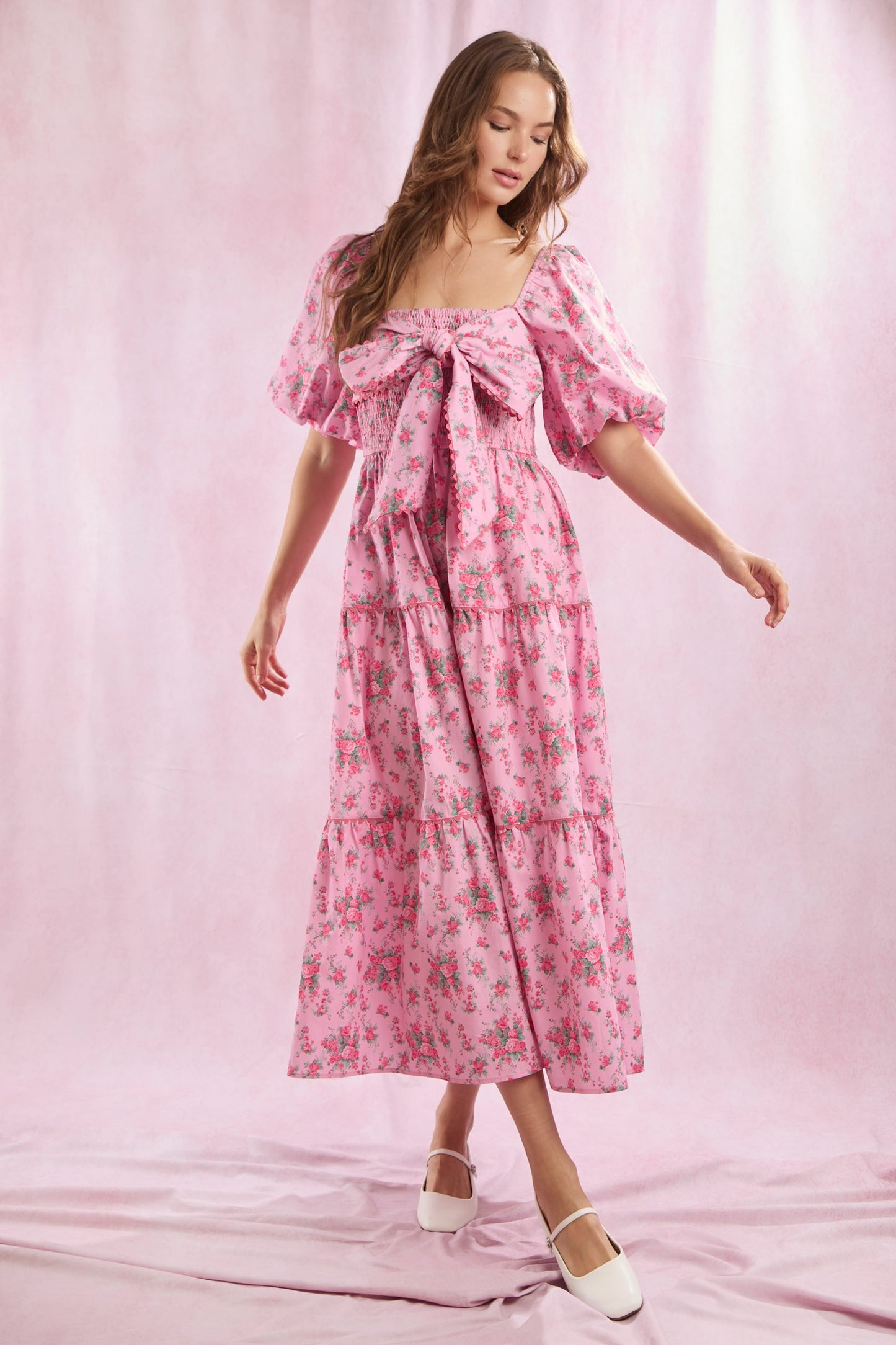 Double Take Floral Print Dress