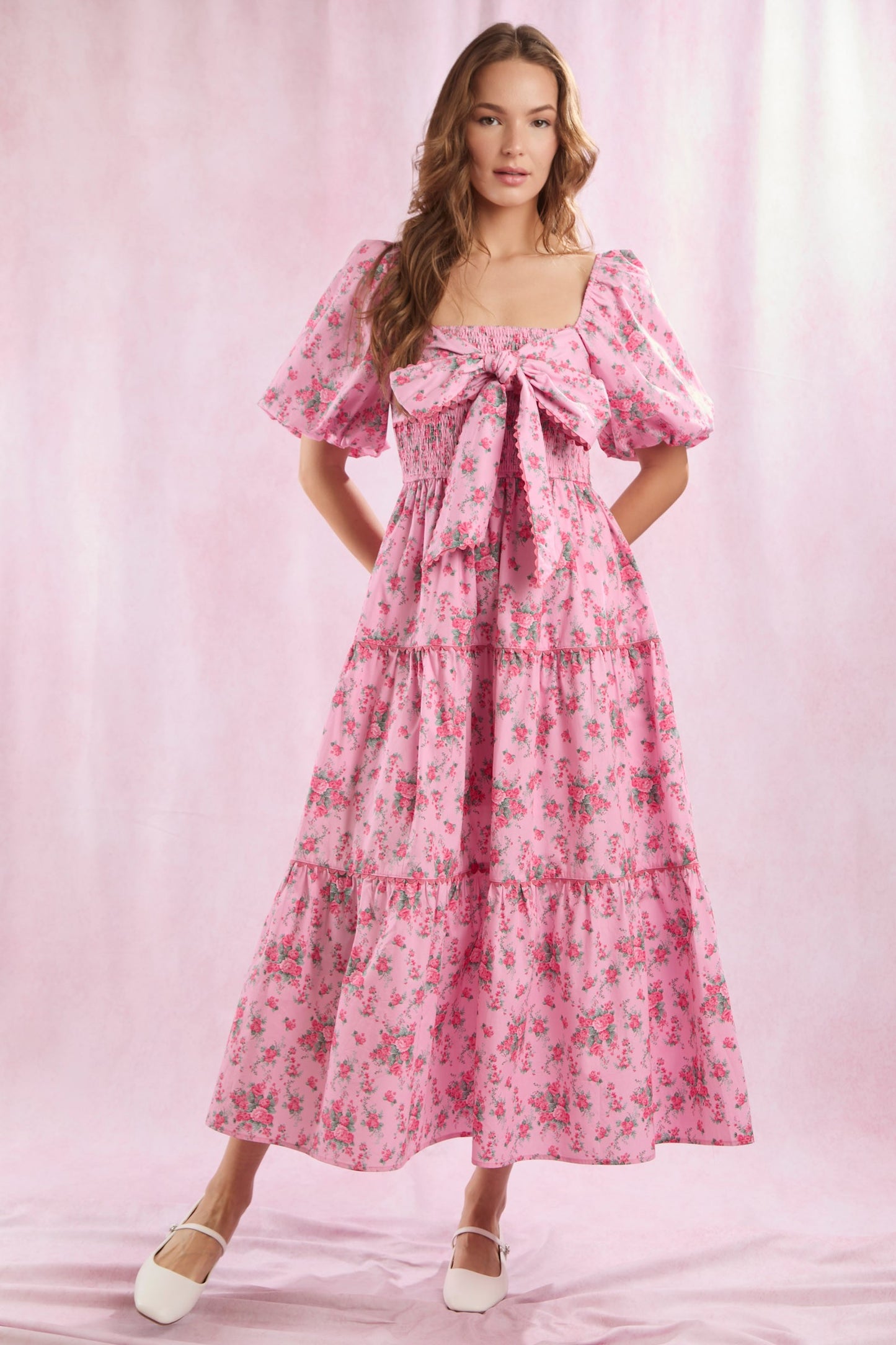 Double Take Floral Print Dress
