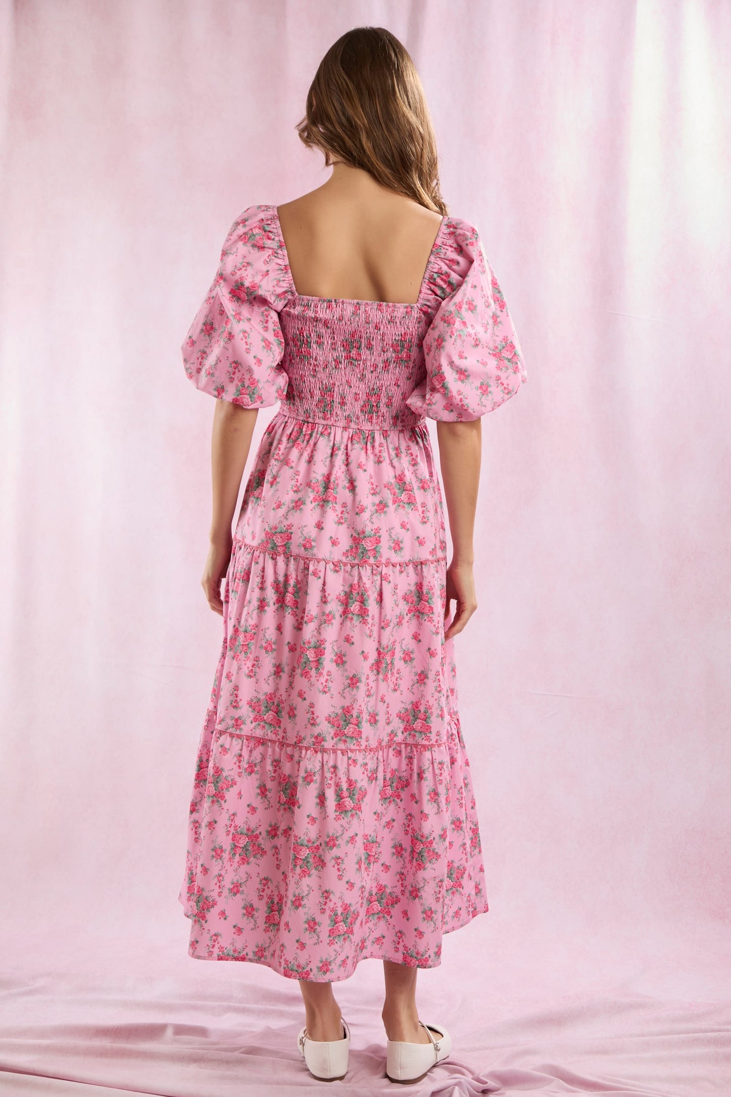 Double Take Floral Print Dress