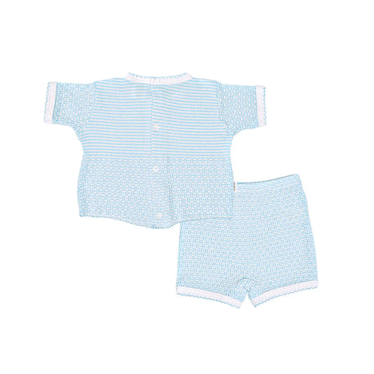 Paty Knit Shorts Set #230 (Blue)