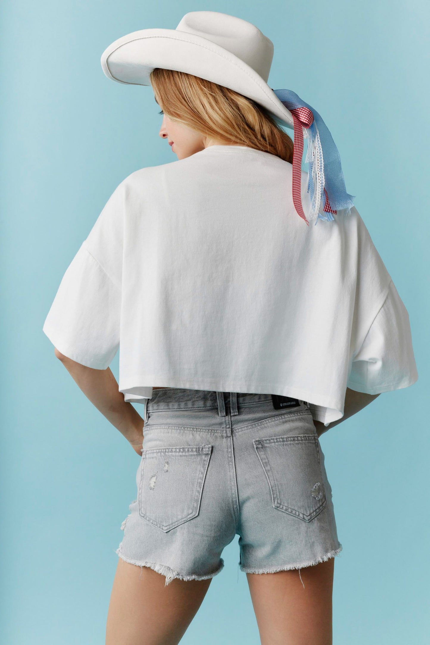 Rhinestone Studded Bow Tee
