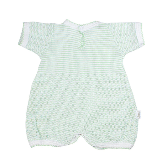 Paty Knit Solid Color Straight Hem Bubble (Mint with Mint Trim)