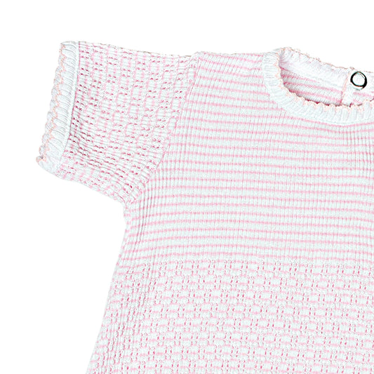 Solid Color Ruffle Hem Bubble (Pink with Pink Trim)