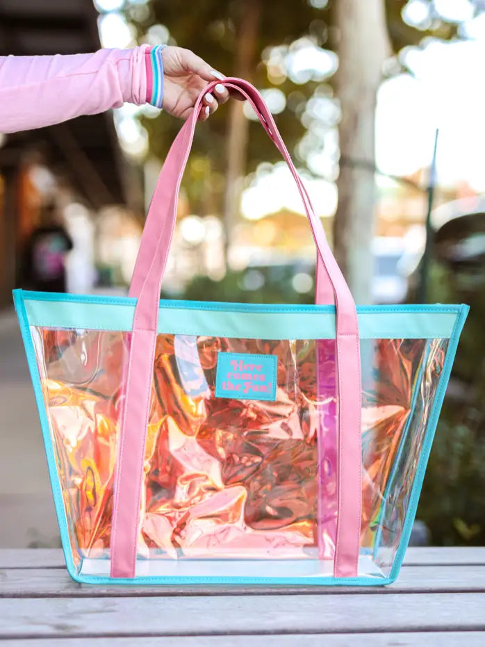 Iridescent Tote - Here Comes the Fun (Blue)