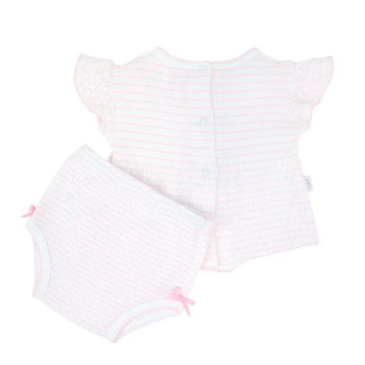 Paty Knit, 2 PC Diaper Set (Pinstripe) #331 (Pink)
