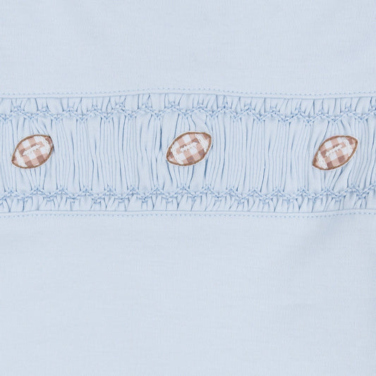 Tiny Tailgater Smocked Bubble - Light Blue