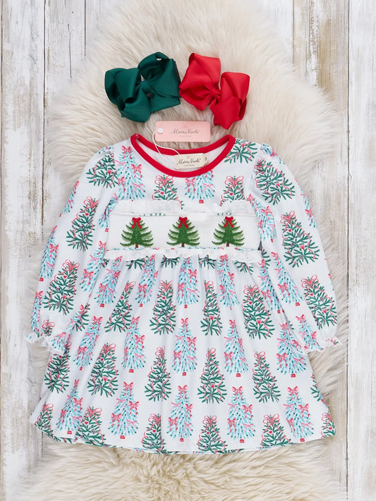 Evergreen Nettles Smocked Dress