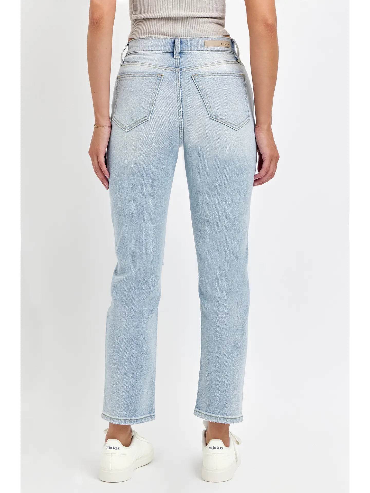 Heather High Rise Straight Leg Jeans