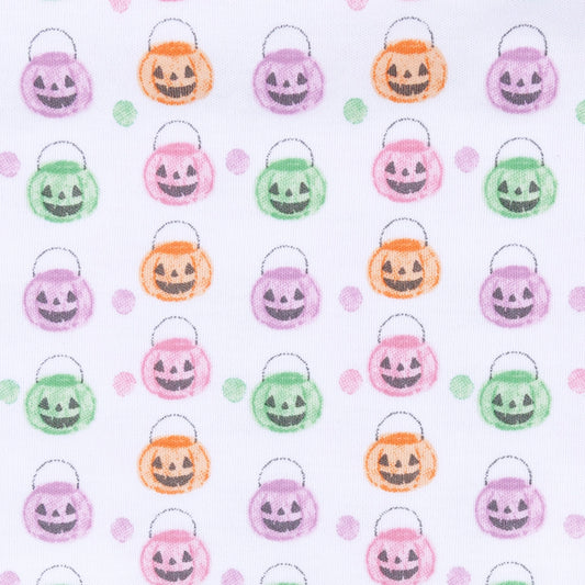 Pumpkin Party Print Short Sleeve Bubble - Pink