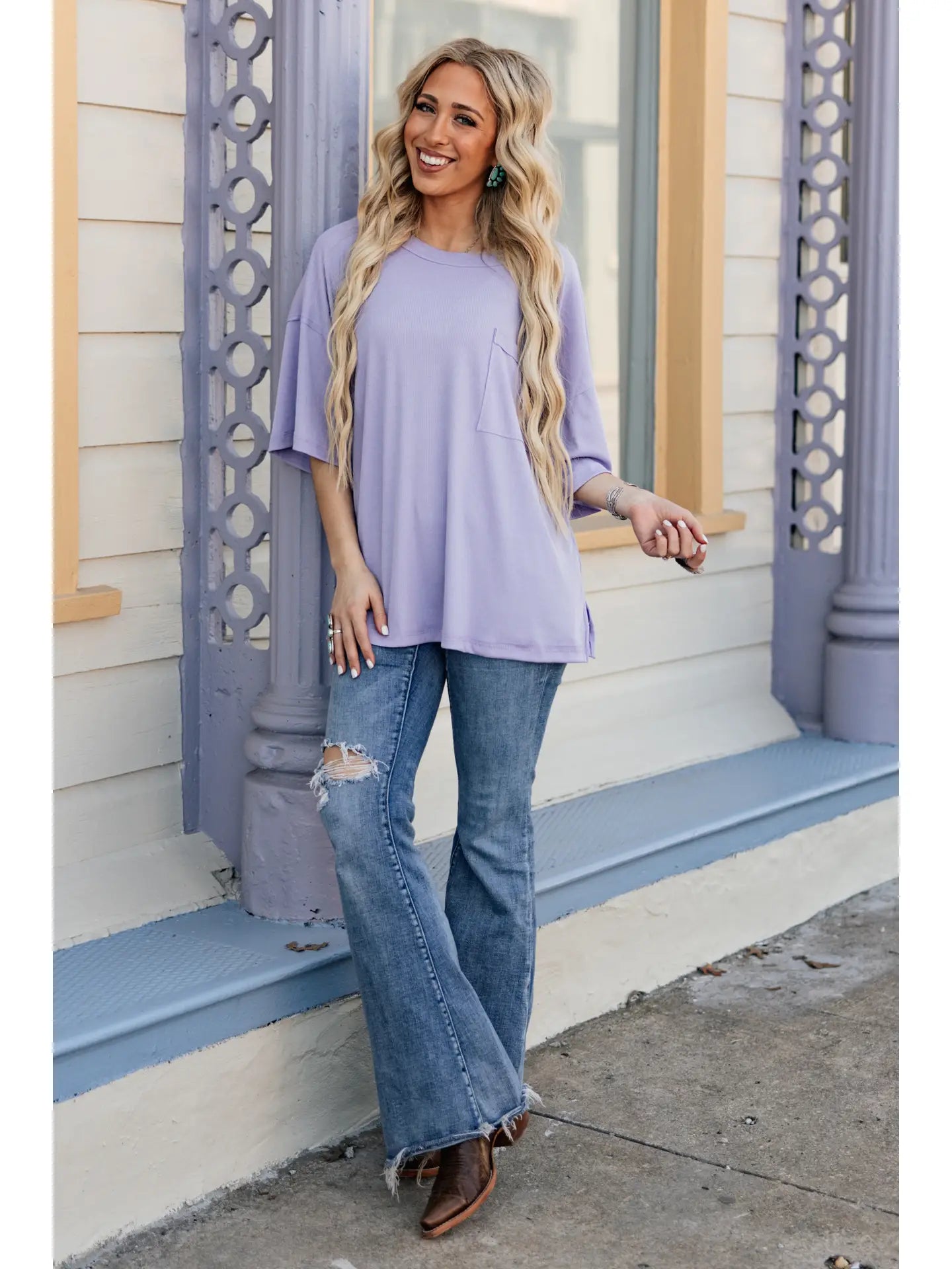 Hidden Smiles Top (Lilac)