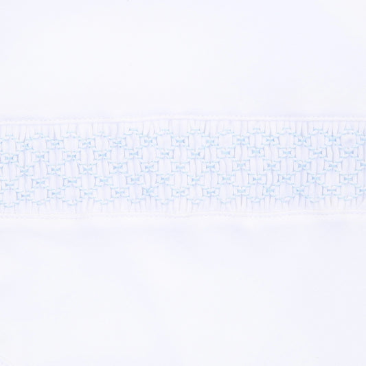 Solid Essentials White Blue Smocked Gown