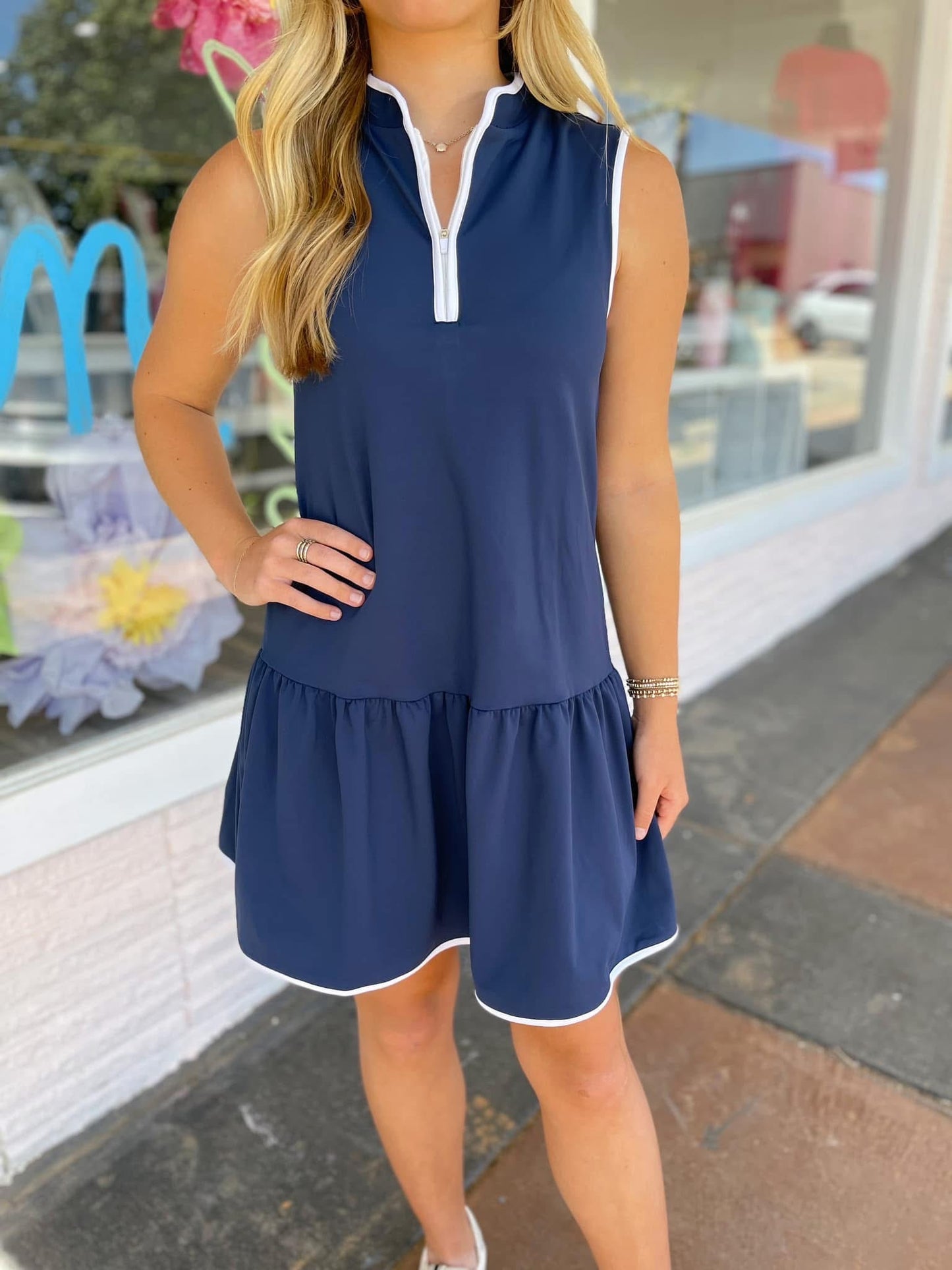 On The Move Dress (Navy) *built in shorts