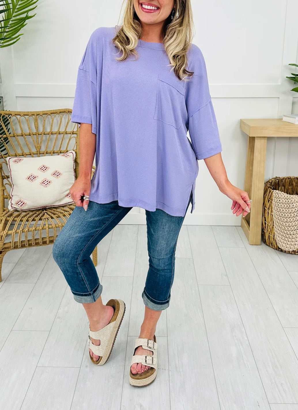 Hidden Smiles Top (Lilac)