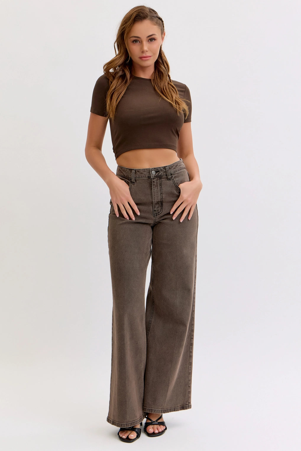 PREORDER (ships to us on Sep. 30) Ella High Rise Jeans (Brown)