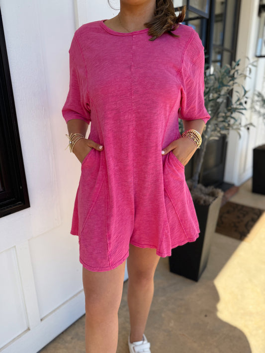 Forever Wild Romper (Hot Pink)