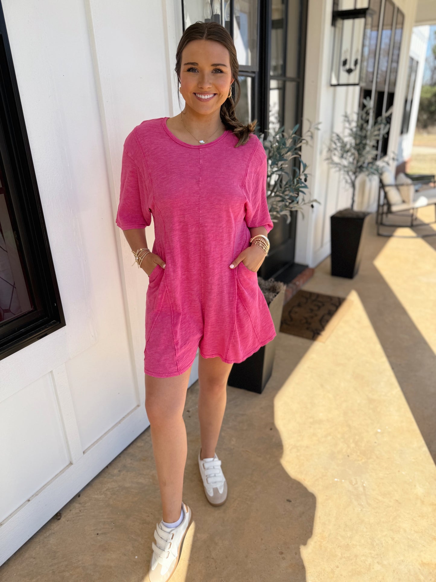 Forever Wild Romper (Hot Pink)