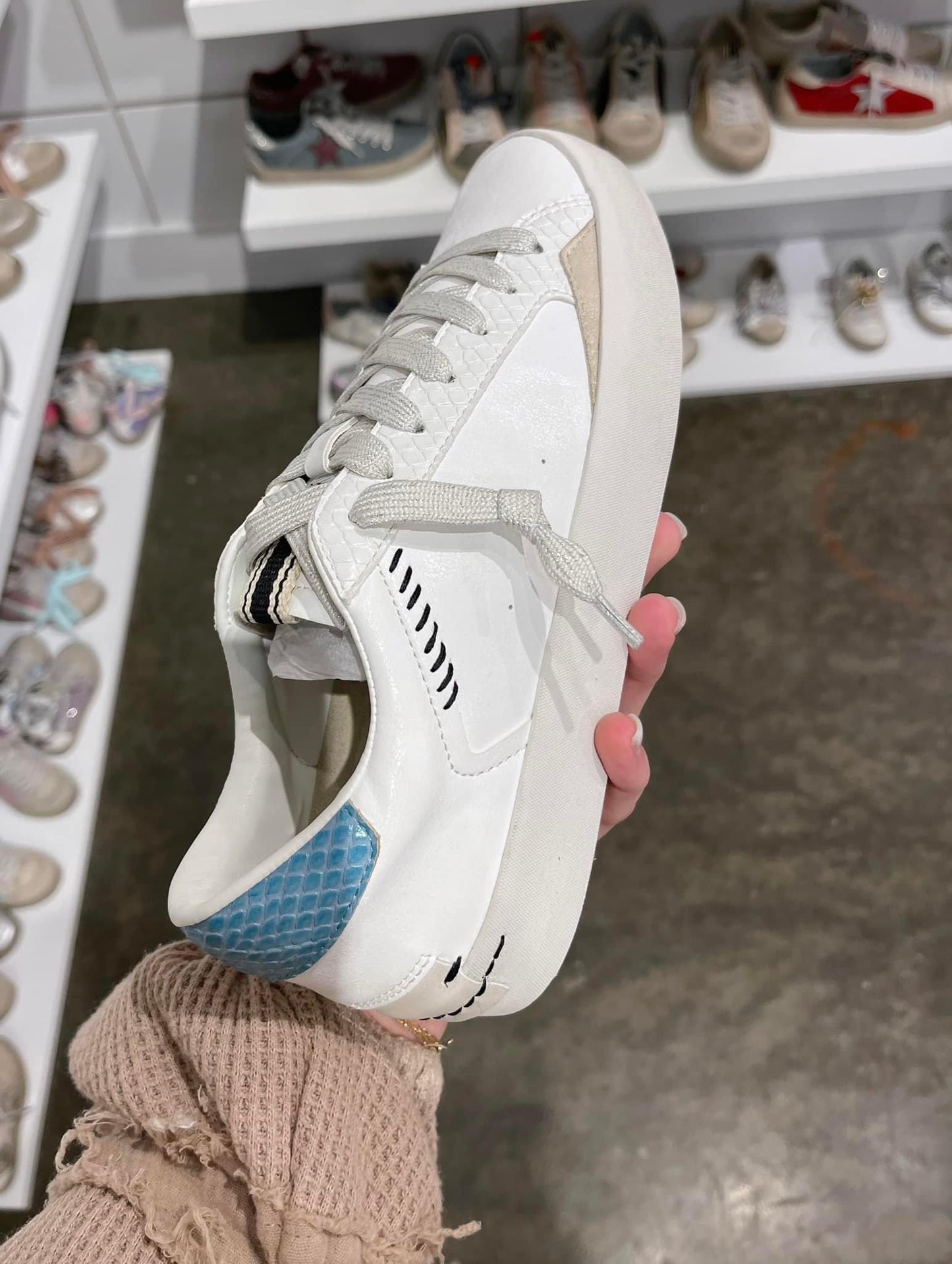 Stay On Course Sneaker (Teal Snake)