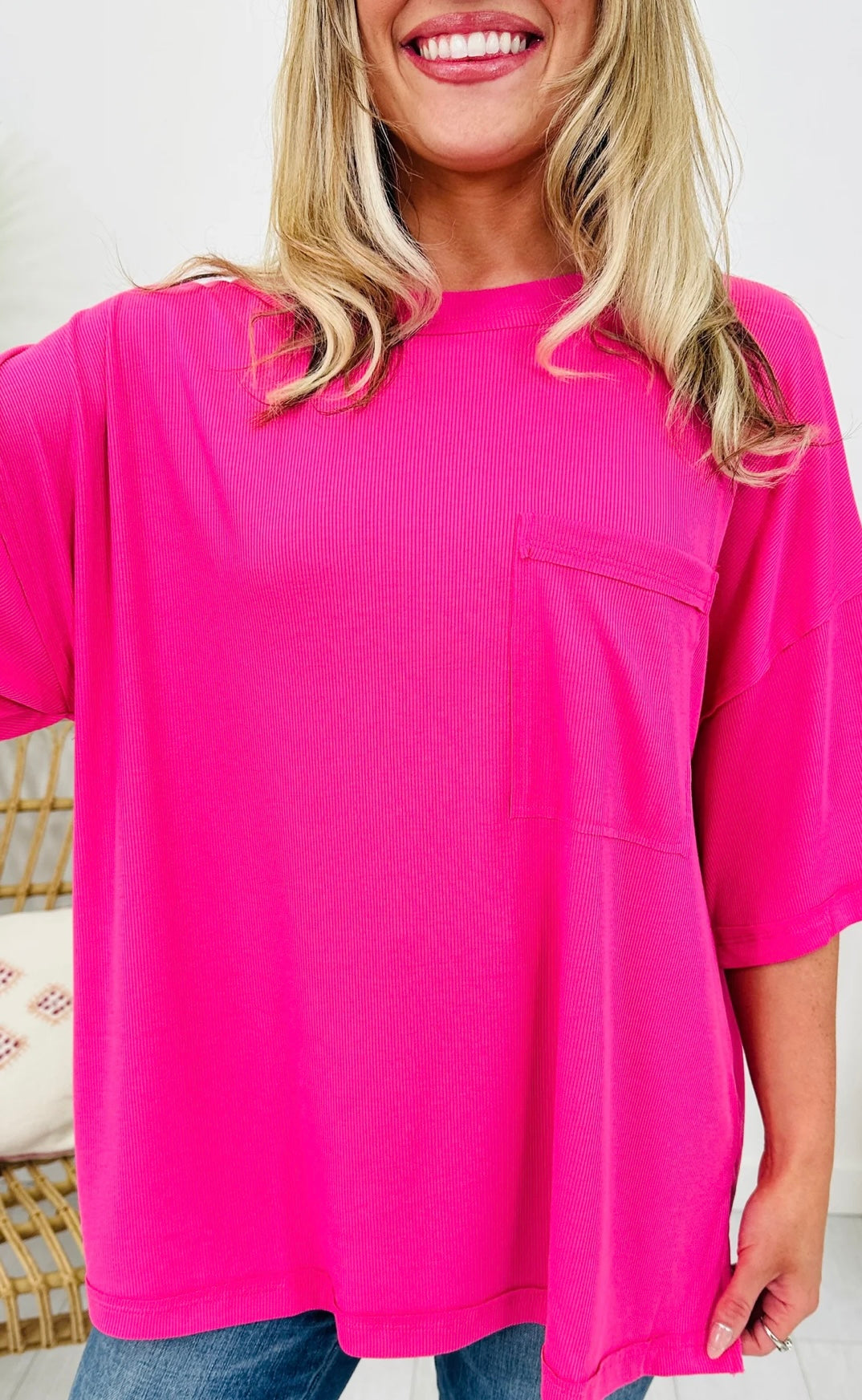 Hidden Smiles Top (Hot Pink)