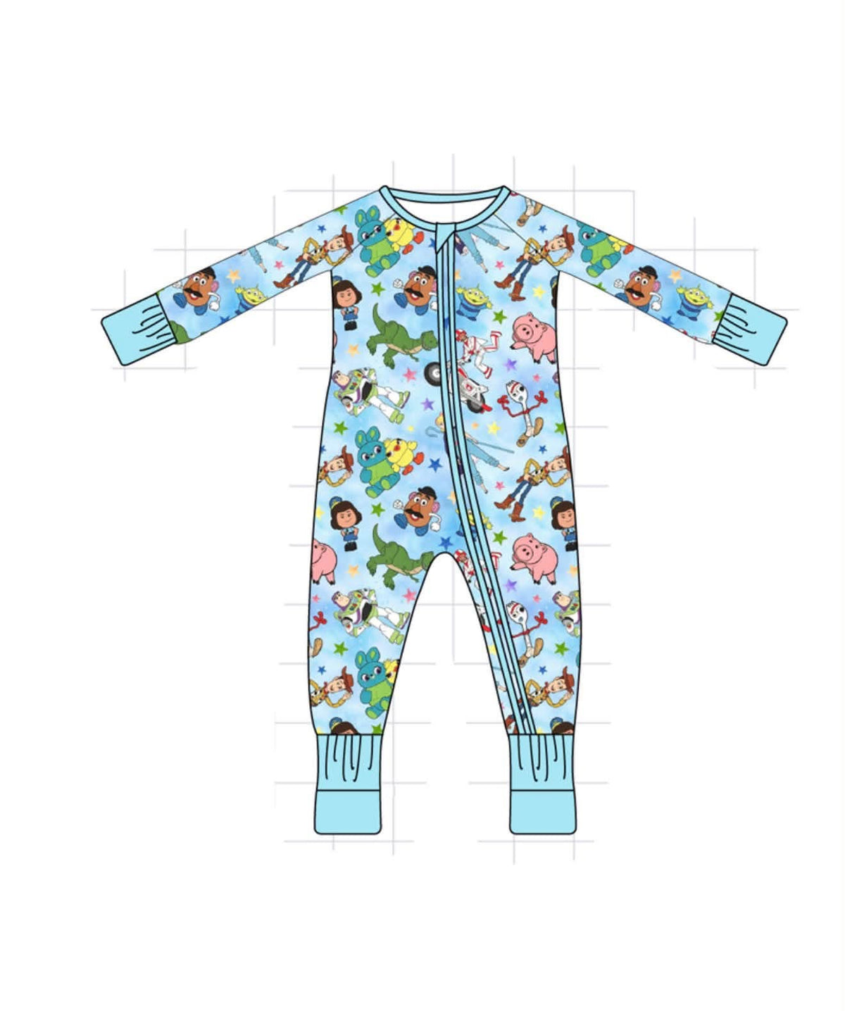 Blue Toy Story Bamboo Romper
