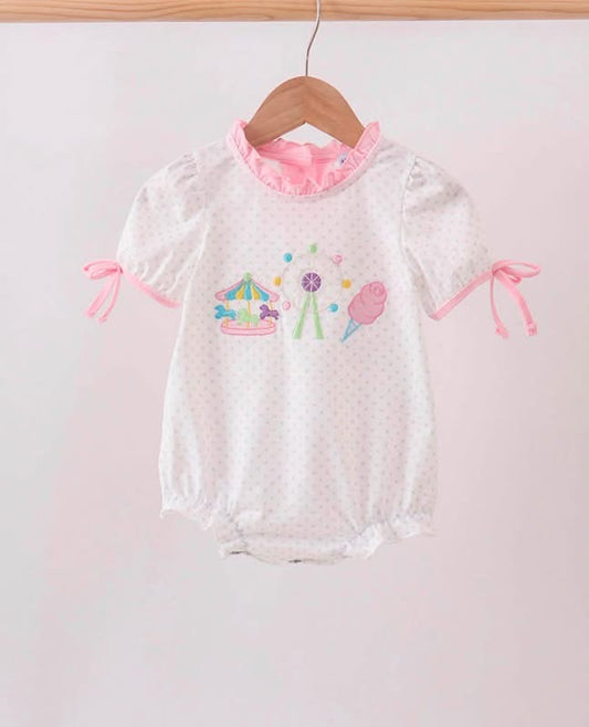 Pink Carousel Embroidered Bubble