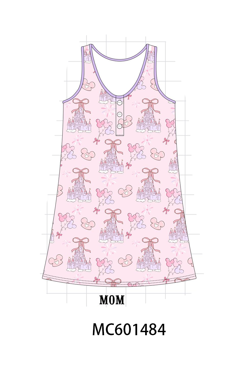 PO80 Purple castle print bamboo collection