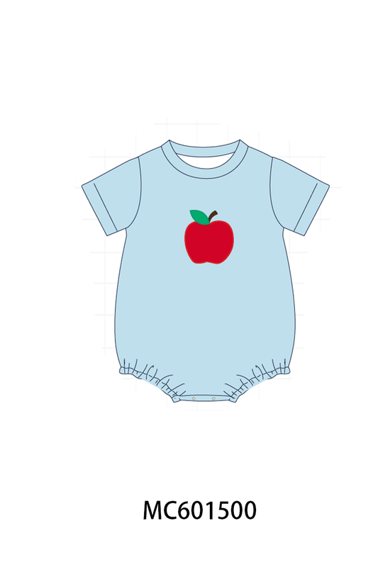 PO80 Blue back to school apple applique ruffle collection