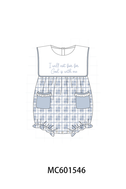 PO80 Blue embroidery plaid collection