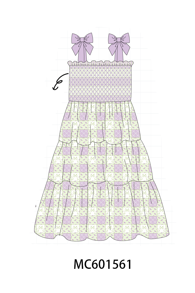PO80 Purple checkered ruffle smocked collection 1