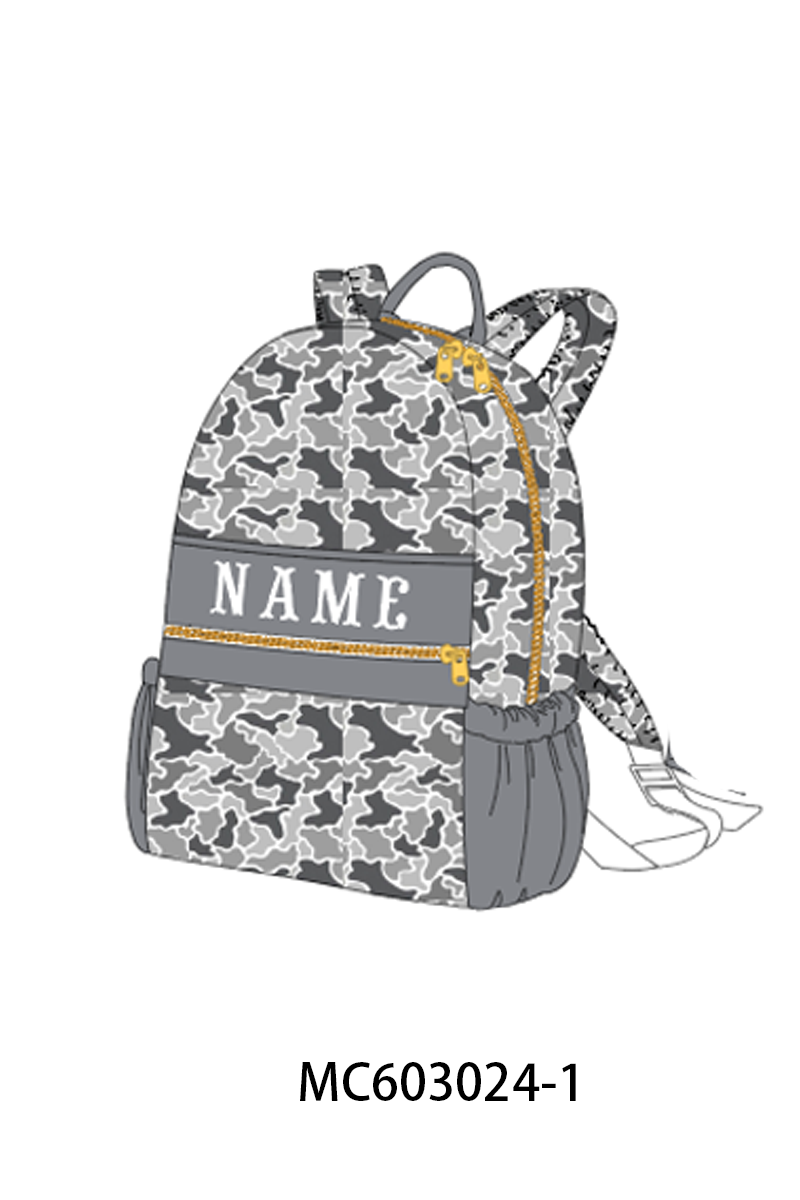 PO83 Grey camouflage monogram embroidery collection