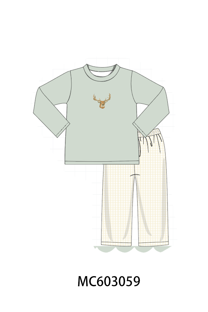 PO83 Beige deer embroidery collection
