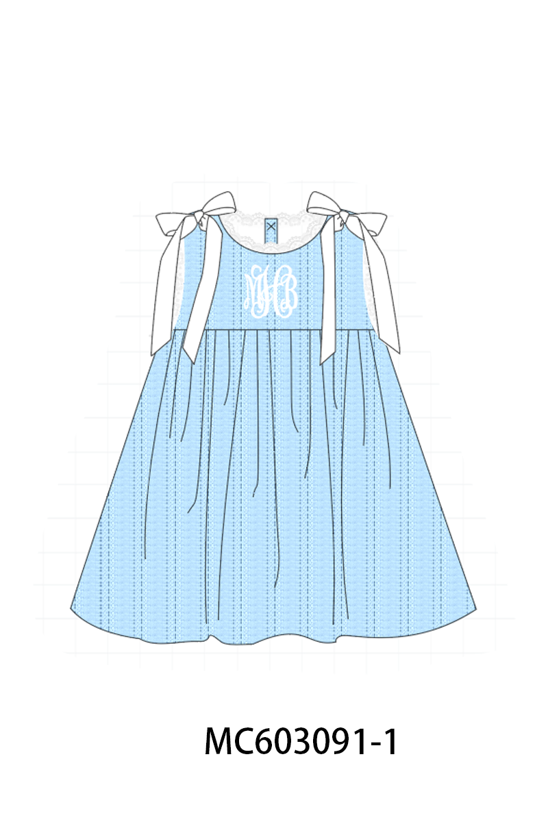 PO83 Blue ribbon monogram embroidery collection