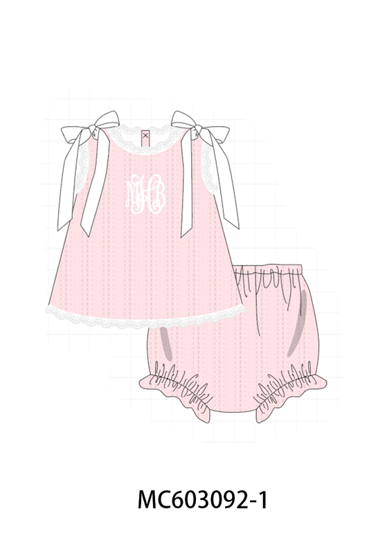 PO83 Pink ribbon monogram embroidery collection