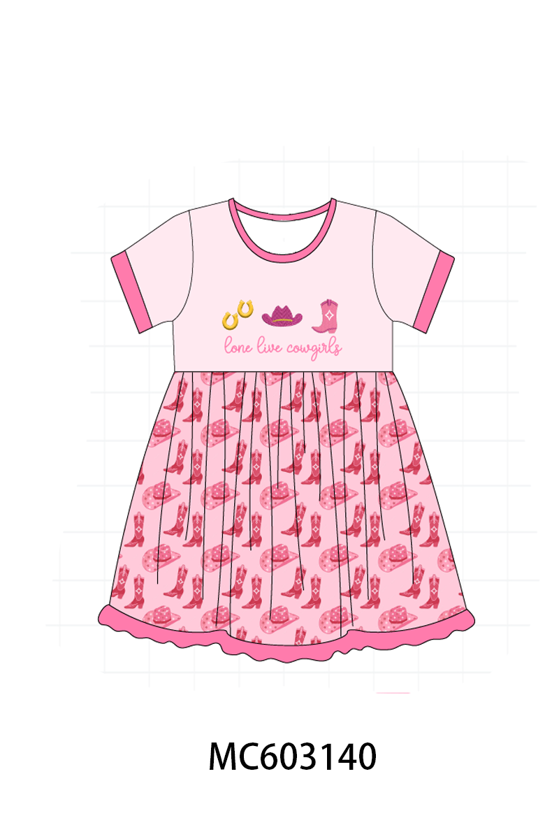 PO83 Pink cowgirl boots embroidery collection
