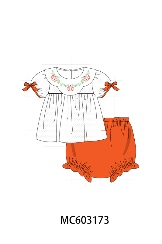 PO83 Pumpkin bow embroidery collection