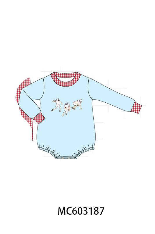 PO83 Blue football embroidery collection