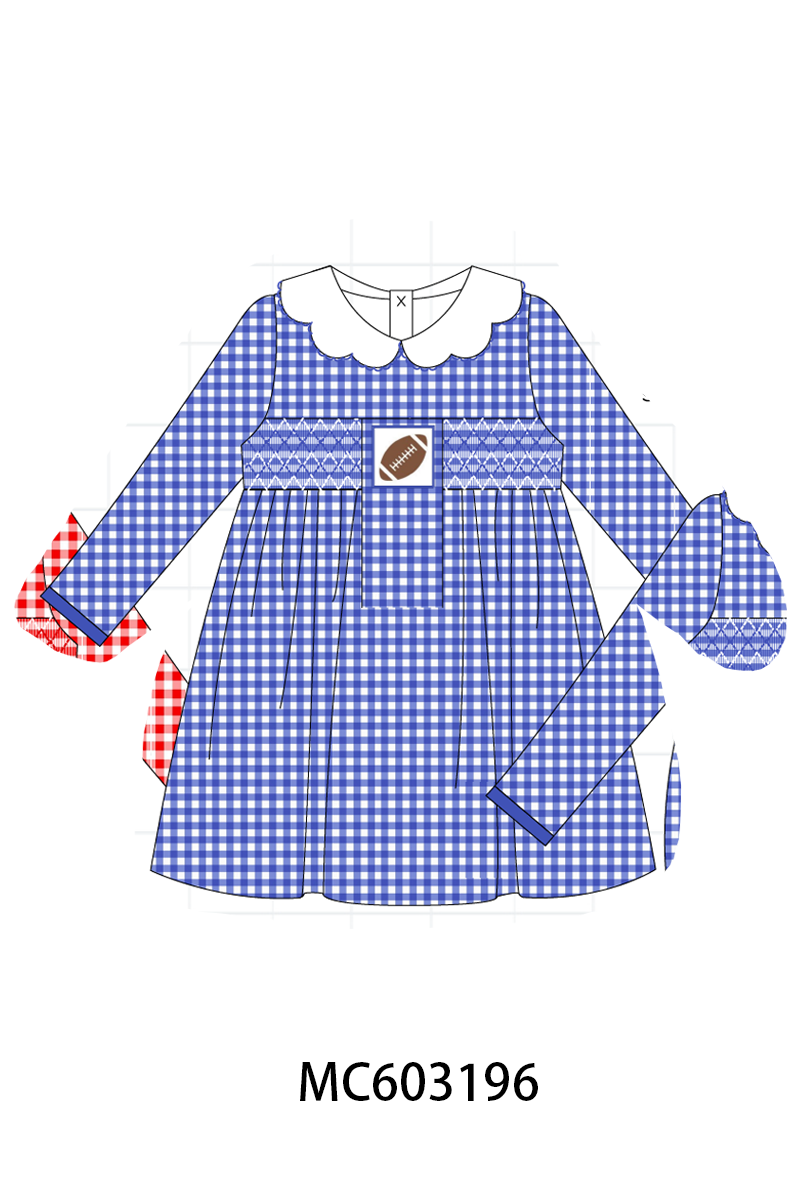 PO83 Multicolored football smocked gingham collection 1