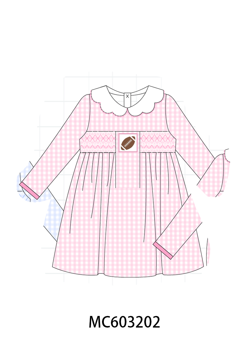 PO83 Multicolored football smocked gingham collection 2
