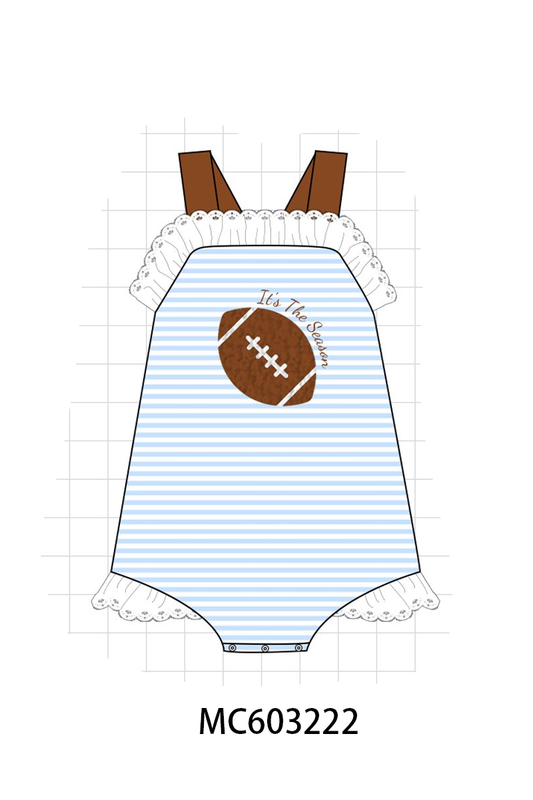 PO83 Blue football french knot stripe collection
