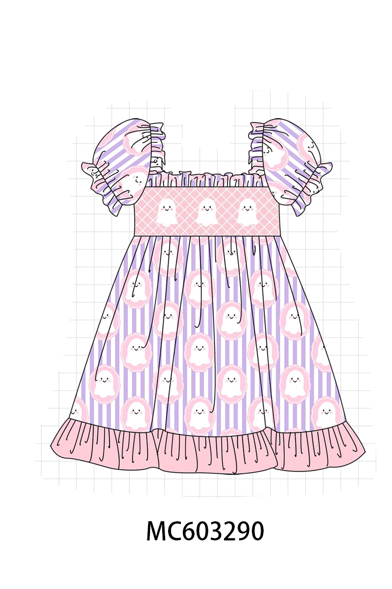 PO83 Purple ghost smocked stripe collection