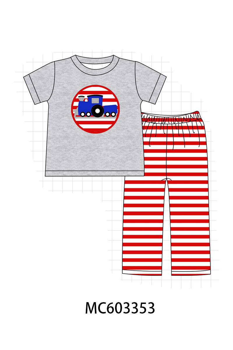 PO83 Grey train applique collection