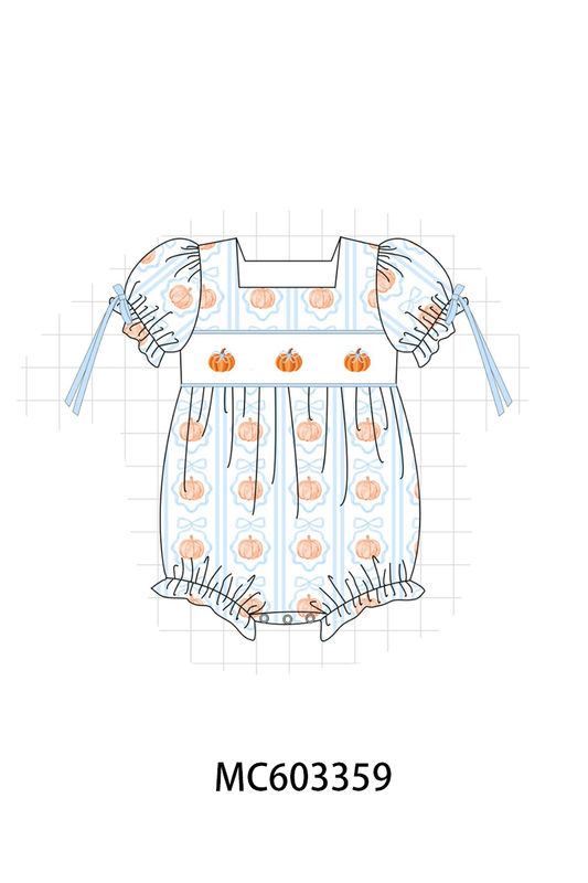 PO83 Blue pumpkin embroidery collection