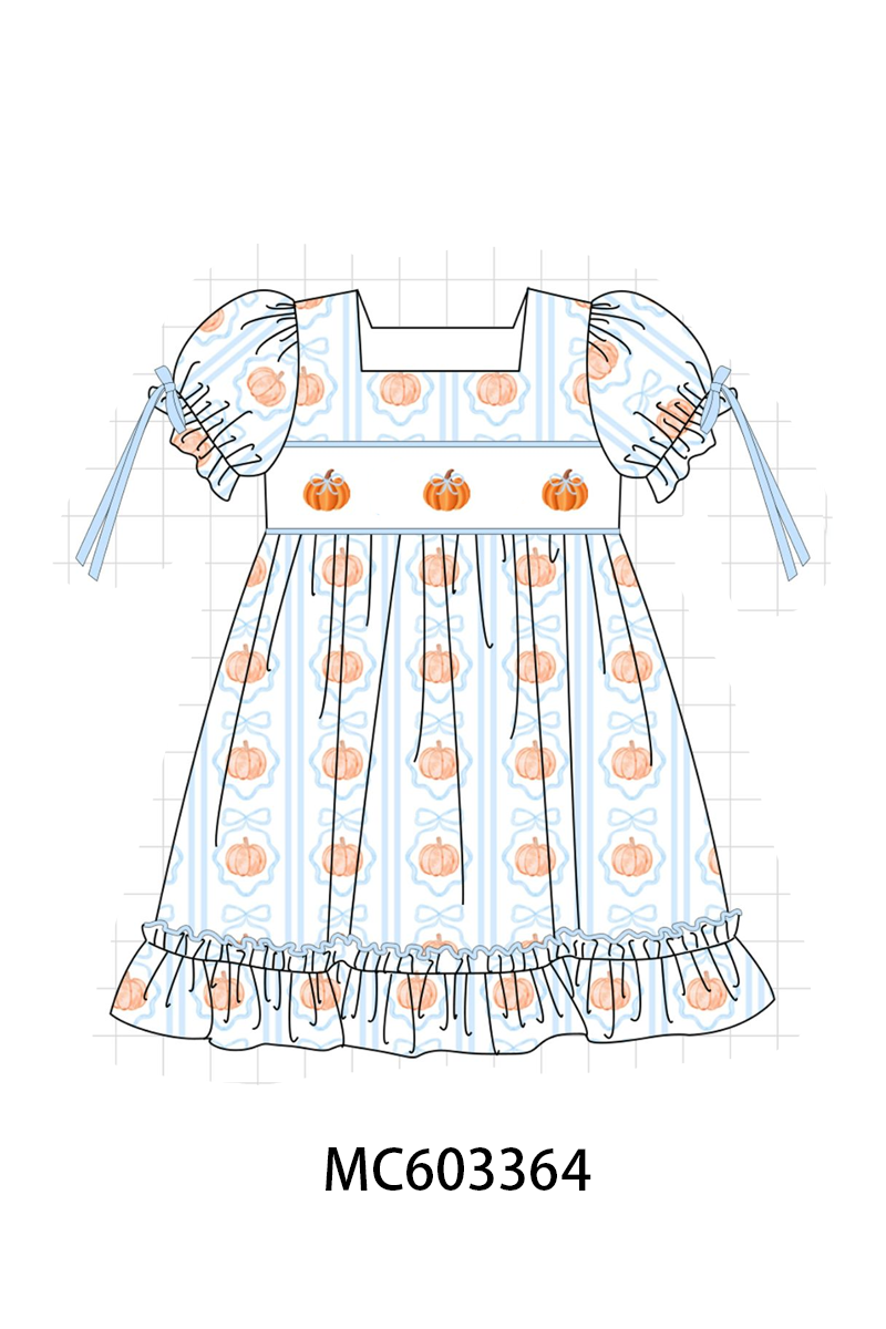 PO83 Blue pumpkin embroidery collection