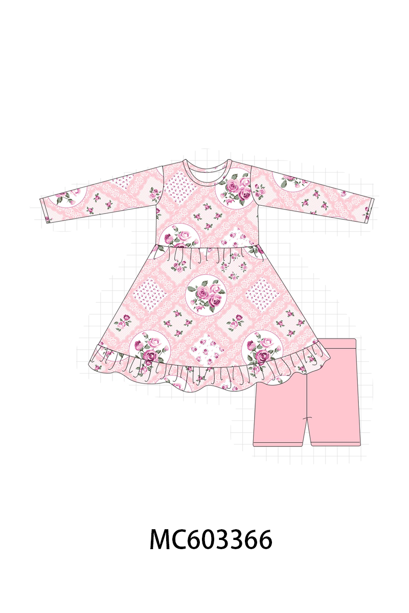 PO83 Pink floral print bamboo pajama collection