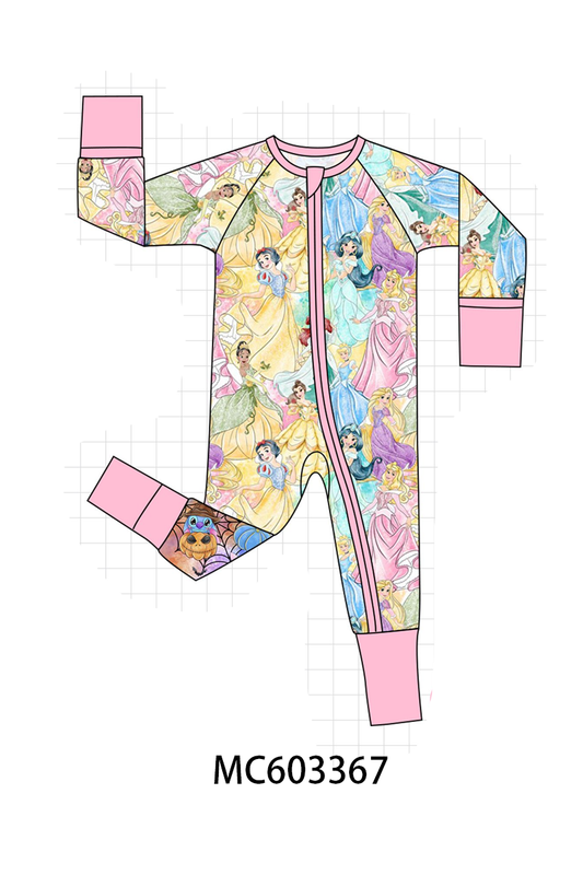 PO83 Pink princess print bamboo pajama collection