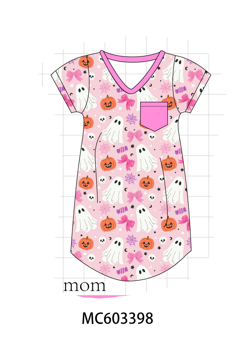 PO83 Pink halloween pumpkin ghost bamboo collection