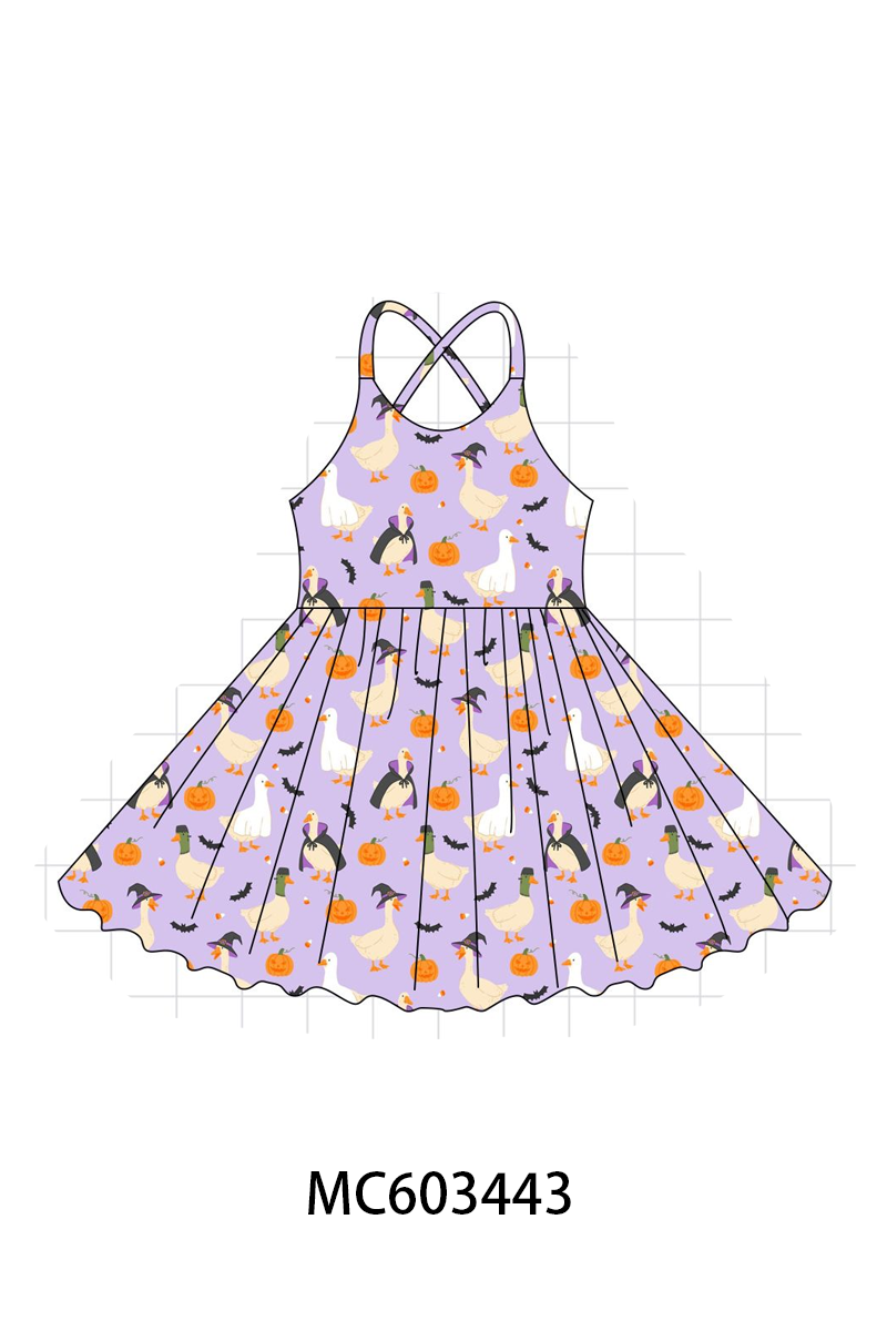 PO83 Purple halloween goose print bamboo collection